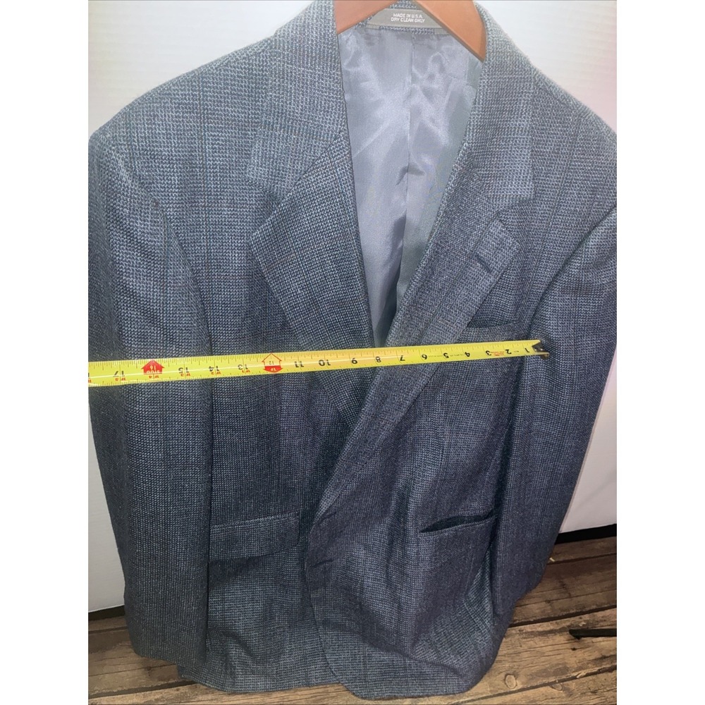 Men's Blazer Sport Coat by Haggar Wool 44L Blue - Picture 5 of 5
